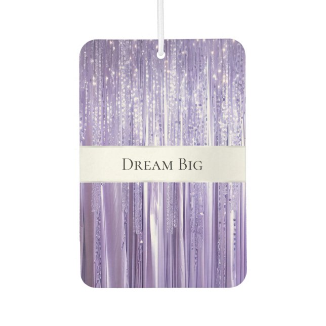 Désodorisant Pour Voiture Fille Violet Glam Glitzy Tinsel Stripes (Devant)