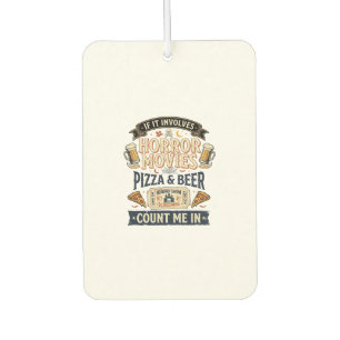 Désodorisant Pour Voiture Films d'horreur Pizza Bière Drôle Halloween_1
