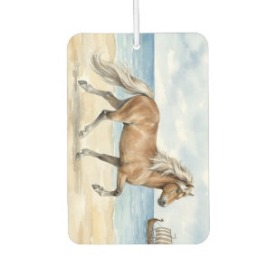 Désodorisant Pour Voiture Fjara Cheval islandais aquarelle sur la plage