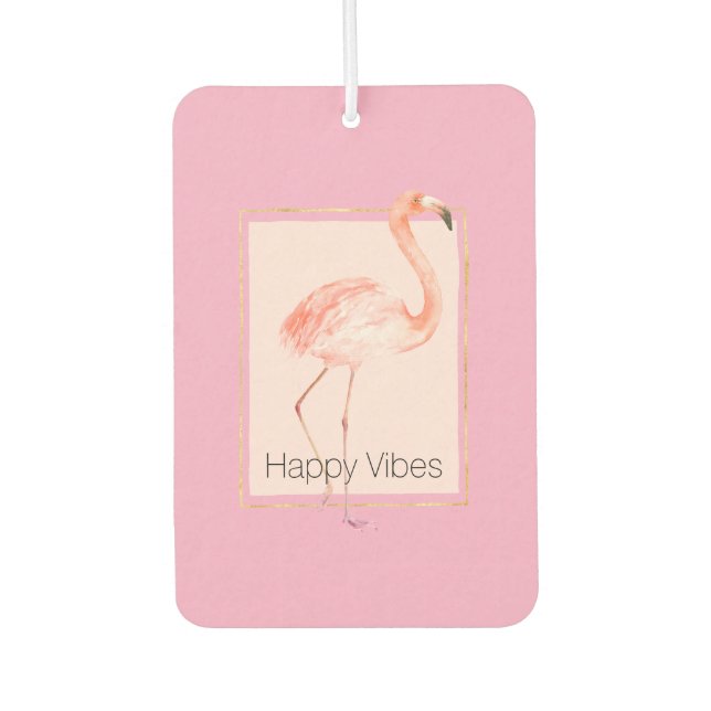 Désodorisant Pour Voiture Flamant Rose Chic Heureux (Devant)