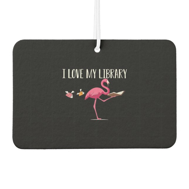 Désodorisant Pour Voiture Flamant rose De Lecture Drôle Et Mignonne (Devant)
