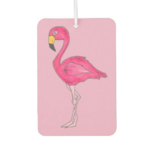 Désodorisant Pour Voiture Flamant rose rose chaud Tropical Island Bird Parad