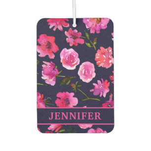 Désodorisant Pour Voiture Fleur d'aquarelle rose Fille Botanique Moderne