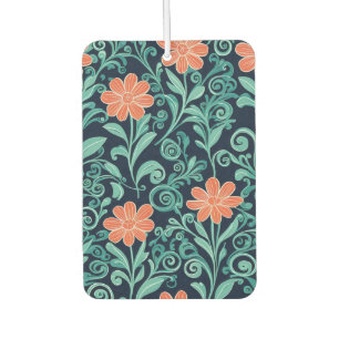 Désodorisant Pour Voiture Fleur de corail Swirl Vecteur Floral moderne