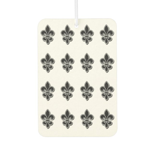 Désodorisant Pour Voiture Fleur de Lis noir et blanc (Devant)