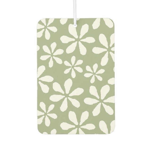 Désodorisant Pour Voiture Fleur moderne Motif Chic Sage Vert Fille Floral (Devant)