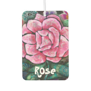 Désodorisant Pour Voiture Fleur rose botanique Art nouveau fantaisiste
