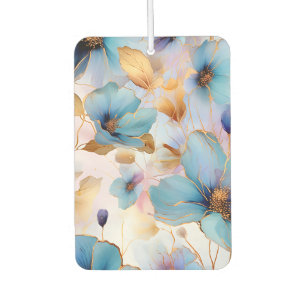 Désodorisant Pour Voiture Fleurs bleues éthérées dans les pastels doux Encre