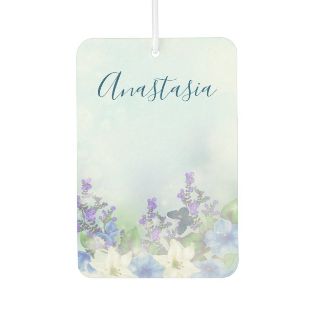 Désodorisant Pour Voiture Fleurs bleues modernes (Devant)
