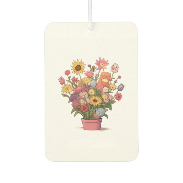 Désodorisant Pour Voiture Fleurs, bouquet, pot de fleurs (Devant)