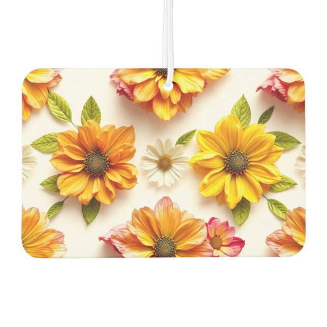 Désodorisant Pour Voiture fleurs jaunes (Devant)