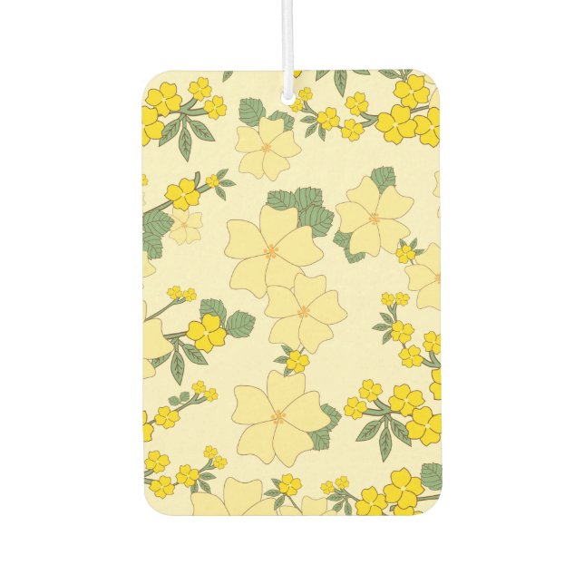 Désodorisant Pour Voiture Fleurs Jaunes, Motif Floral, Motif De Fleurs (Devant)