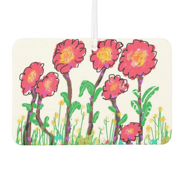 Désodorisant Pour Voiture Fleurs rouges (Devant)