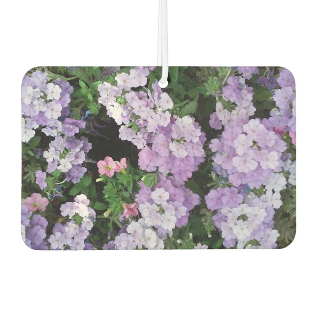 Désodorisant Pour Voiture Fleurs violettes Paysage Rectangle Freshener Air (Devant)
