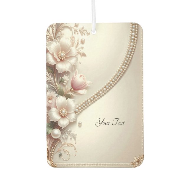Désodorisant Pour Voiture Floral and Pearl Embellishments Air Freshener (Devant)