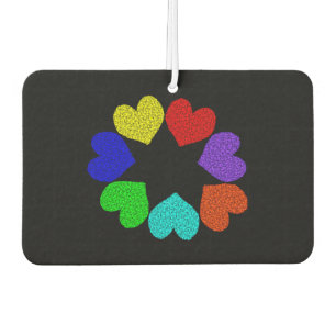 Désodorisant Pour Voiture Floral Rainbow Love Hearts Air Freshener