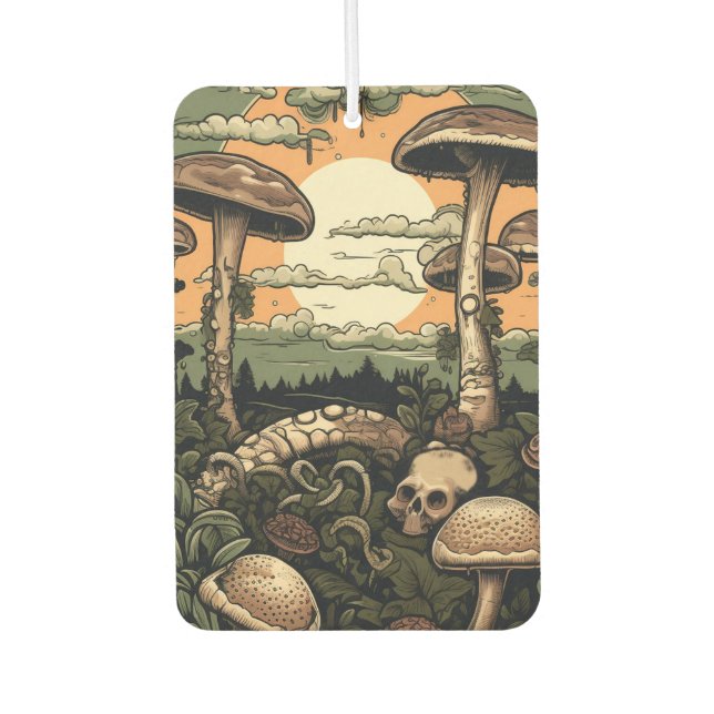 Désodorisant Pour Voiture Forêt de champignons punk (Devant)