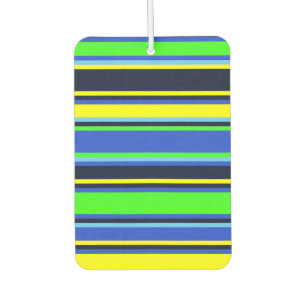 Désodorisant Pour Voiture Fraîcheur à air rayé bleu, citron vert et jaune