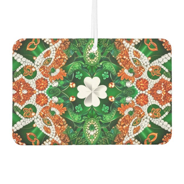 Désodorisant Pour Voiture Fraîcheurs d'air avec des couleurs irlandaises (Devant)