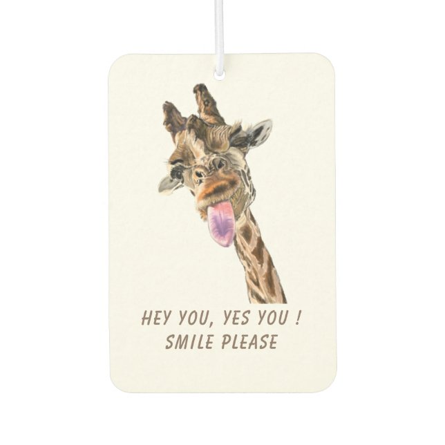 Désodorisant Pour Voiture Fraîcheurs d'air avec Giraffe joueuse - Smile (Devant)