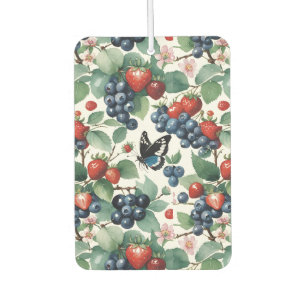Désodorisant Pour Voiture Fraises Blueberries et papillons Floral