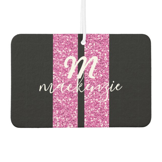 Désodorisant Pour Voiture Frappes de course Parties scintillant rose Forme c (Devant)