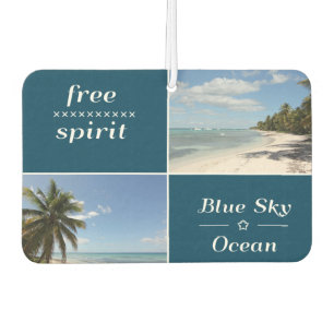 Désodorisant Pour Voiture Free Spirit - Blue Sky et Ocean Caribbean Collage