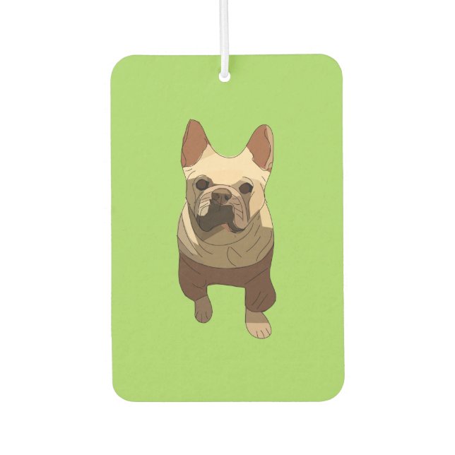 Désodorisant Pour Voiture French Bulldog, Lime Green (Devant)