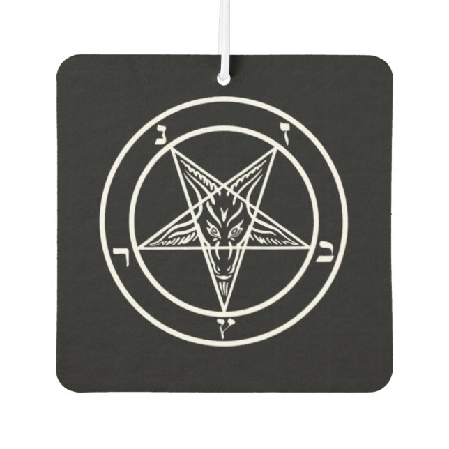 Désodorisant Pour Voiture Freshener à air noir/blanc Baphomet (Devant)