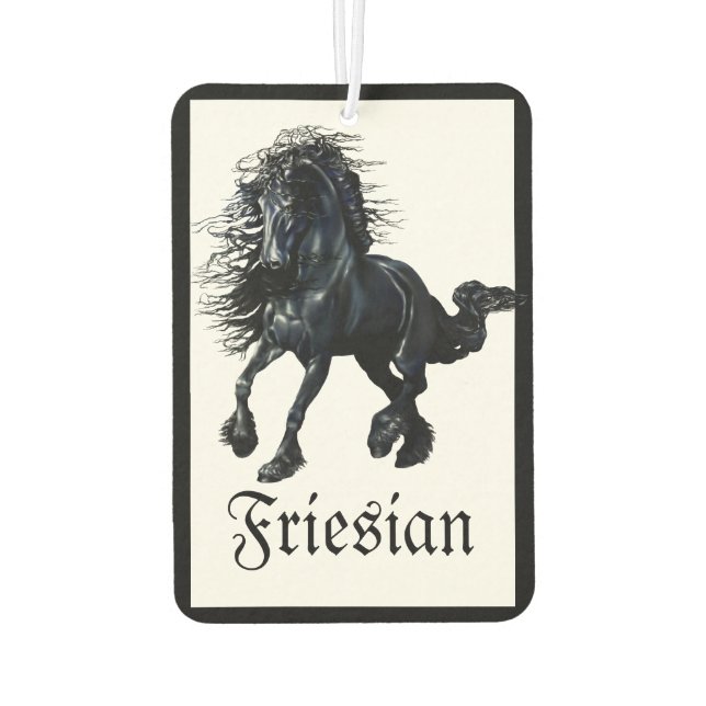 Désodorisant Pour Voiture Frison, étalon noir, cheval Frison (Dos)