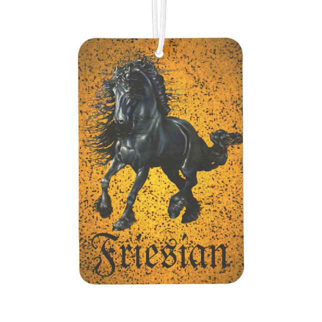 Désodorisant Pour Voiture Frison, étalon noir, cheval Frison/Frison  (Dos)