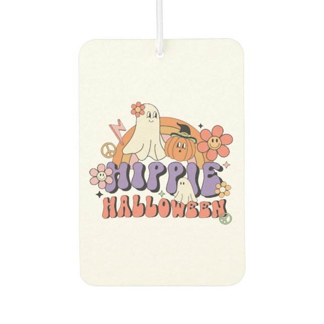 Désodorisant Pour Voiture Fun Halloween Designs Hippie Halloween Retro (Devant)