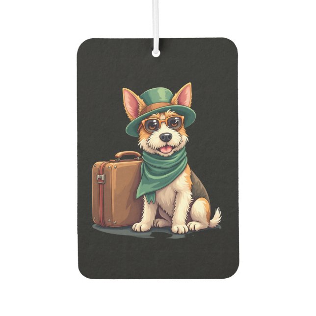 Désodorisant Pour Voiture Fun Traveling Dog with Bag Graphic for Suitcase Lo (Devant)