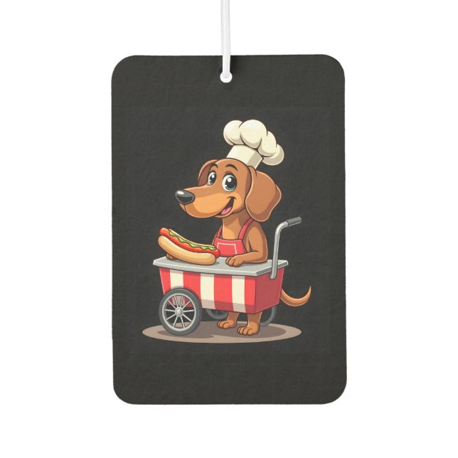 Désodorisant Pour Voiture Funny Dachshund Chien Hotdog Sandwich Weenie Sauci (Devant)
