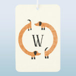 Désodorisant Pour Voiture Funny Dachshund Wiener Saucisse Chien Monogramme<br><div class="desc">Dachshund mignon et drôle,  chiens de saucisse ou chiens plus vierges en mouvement perpétuel. Customiser en changeant ou en enlevant le monogramme moderne initial.</div>