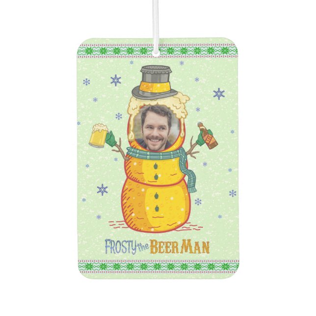 Désodorisant Pour Voiture Funny Frosty Beer Man Humour Photo personnalisée N (Devant)