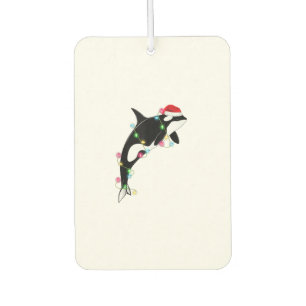 Désodorisant Pour Voiture Funny Orca Tueur Baleine Santa Chapeau Mer de Noël