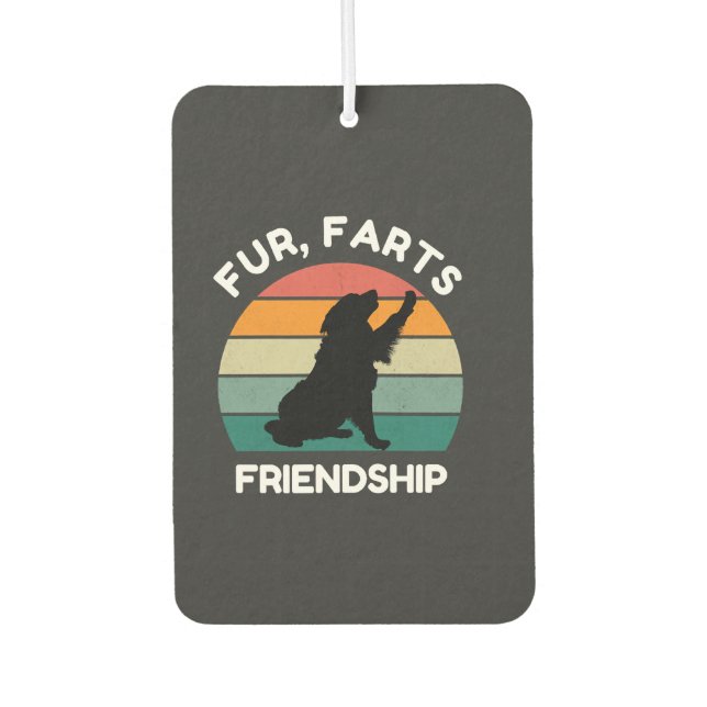 Désodorisant Pour Voiture Fur, Farts, Friendship - Funny Dog Lover Retro (Devant)