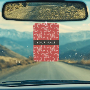 Désodorisant Pour Voiture Garland de Noël, Rouge, Votre nom, Personnaliser
