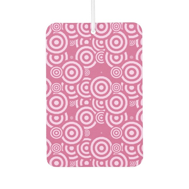 Désodorisant Pour Voiture géométrique rose et blanc (Devant)