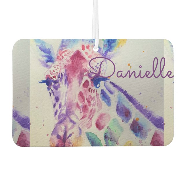 Désodorisant Pour Voiture Giraffe Cute Lote Votre Nom Voiture Air Freshener (Devant)