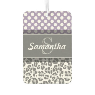 Désodorisant Pour Voiture Girly Leopard Spot Imprimer Motif Monogrammes pers