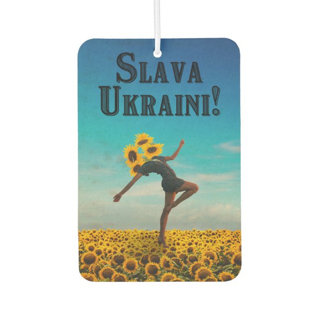 Désodorisant Pour Voiture Gloire à l'Ukraine ! Slava Ukraini ! (Devant)