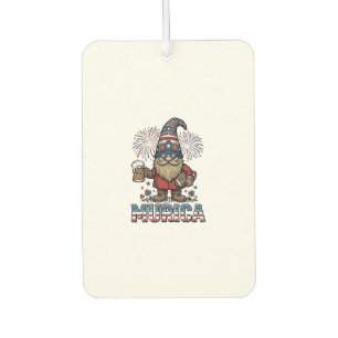 Désodorisant Pour Voiture Gnome Patriotique Murica Design de Chemise Vintage