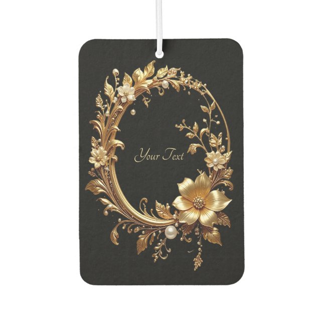 Désodorisant Pour Voiture Golden Floral Ornate Frame Air Freshener (Devant)