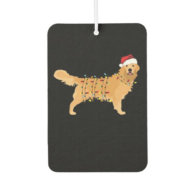 Désodorisant Pour Voiture Golden Retriever Holiday Christmas Light Essential (Devant)