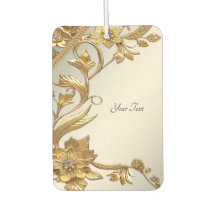 Golden Wavy Feuille Floral Air Freshener
