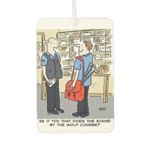 Désodorisant Pour Voiture Golfer Postman aime le dessin sur le golf