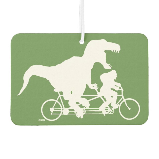 Désodorisant Pour Voiture Gone Squatchin vélo avec T-rex (Devant)