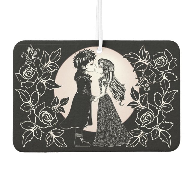 Désodorisant Pour Voiture Gothique Emo Enfants Kiss Valentine's Day (Devant)